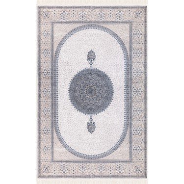 İpek mekik halı Minyatür MB016 white/white