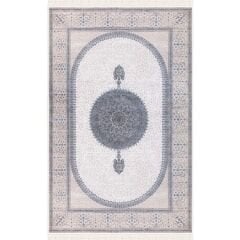 İpek mekik halı Minyatür MB016 white/white