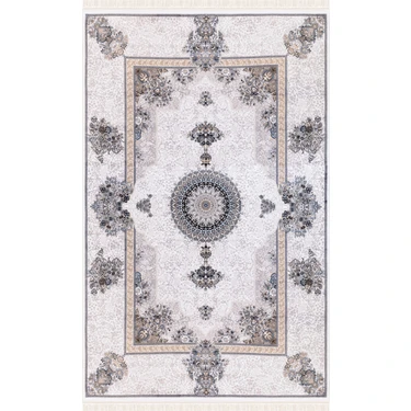 İpek mekik halı Minyatür MB015 white/white