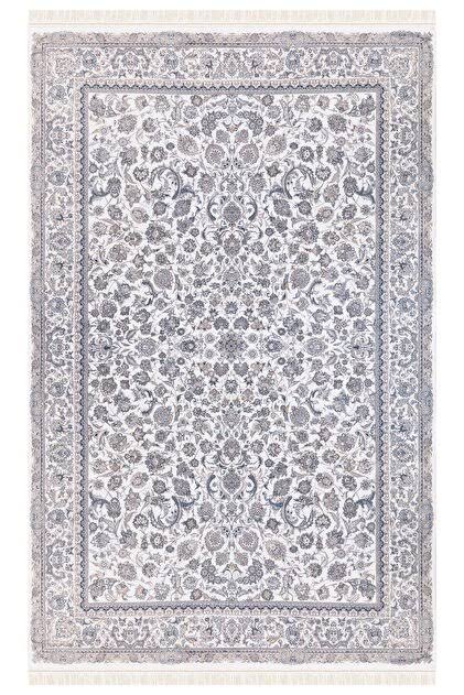 İpek mekik halı Minyatür MB008 white/white